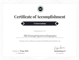 C Programming Intermediate Certificate